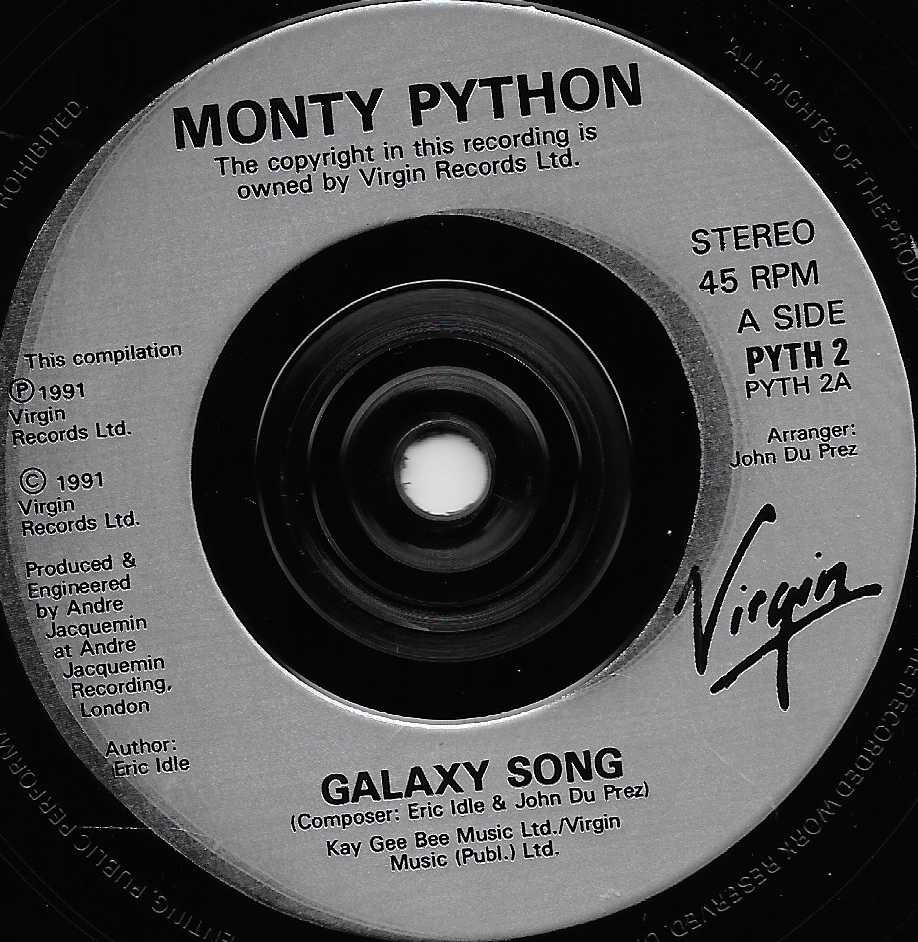 PYTH 2 Galaxy song Monty Python from the BBC records and Tapes library Label